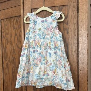 Angel Dear Whimsical Linen Floral Sleeveless Dress
